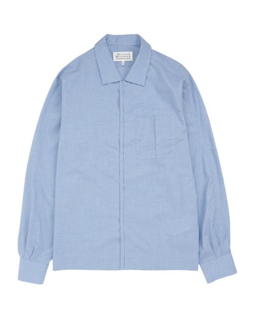 Maison Margiela Blue Long Sleeve Buttoned Shirt for men