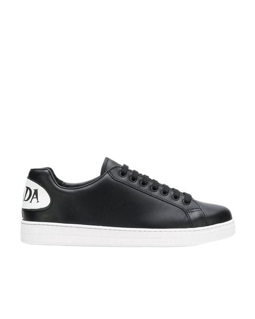 Prada Black Logo-Lacing Casual Sneakers for men