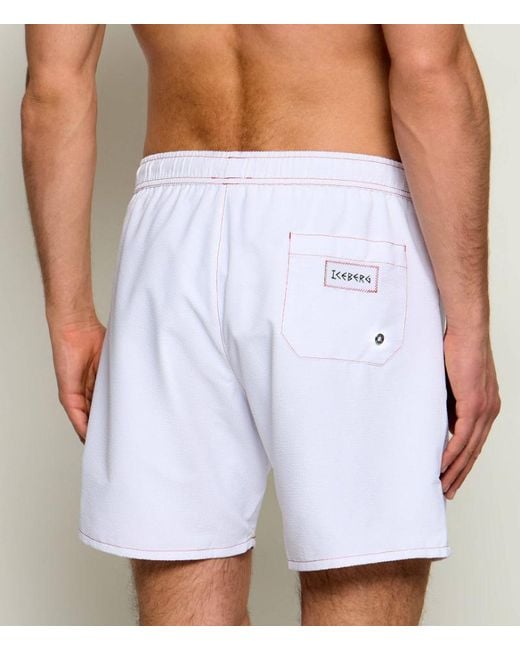 Iceberg Gray Logo Drawstring Swim Shorts for men