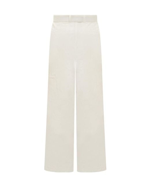 Jil Sander White Belted-Waist Wide-Leg Pants for men
