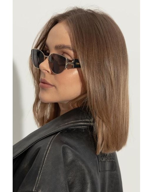 Chloé White Chloé Eyewear Irregular Frame Sunglasses