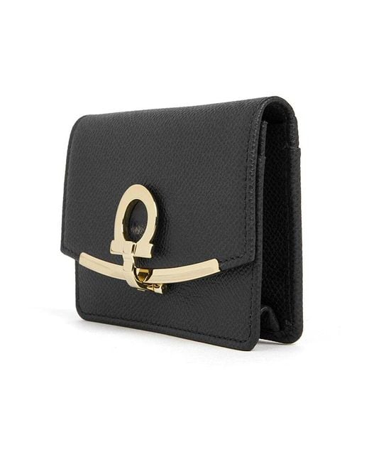 Ferragamo Black Ferragamo Logo Plaque Wallet