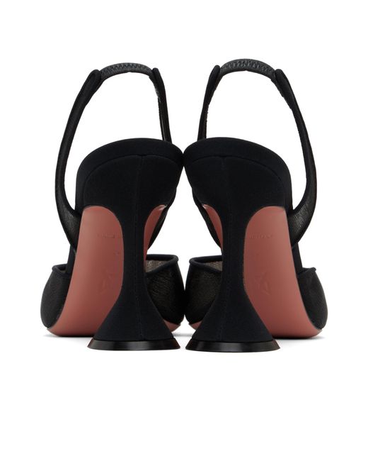 AMINA MUADDI Black Holli Mesh Sling 95 Heels