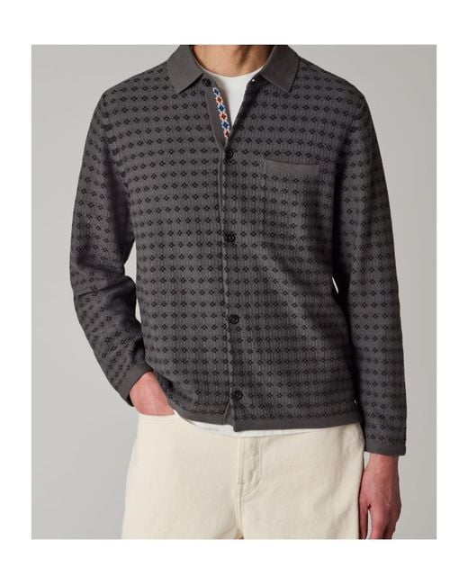 Paul Smith Gray Patterned Knitted Shirt for men