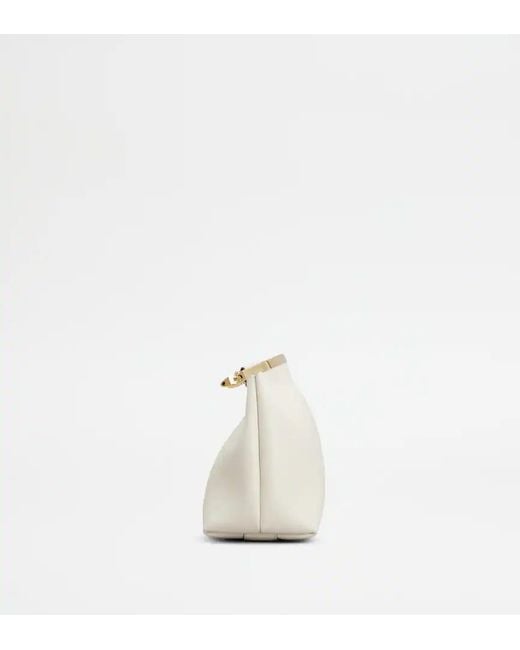 Tod's Natural Chain Strap Clutch Bag