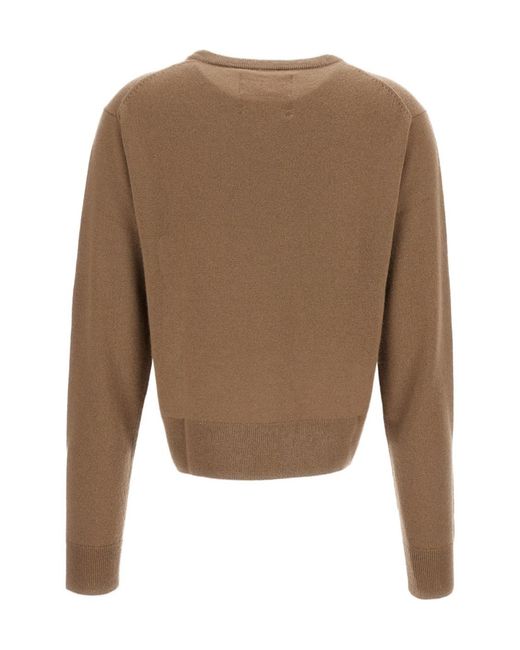 Extreme Cashmere Brown Crew-Neck Ribbed-Trim Sweater