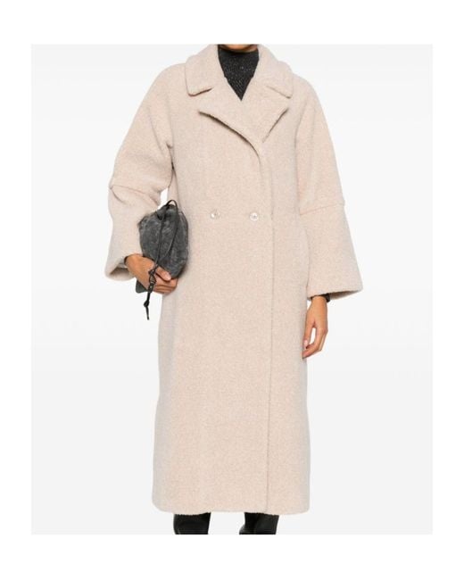 Herno Natural Double-Breasted Long Coat