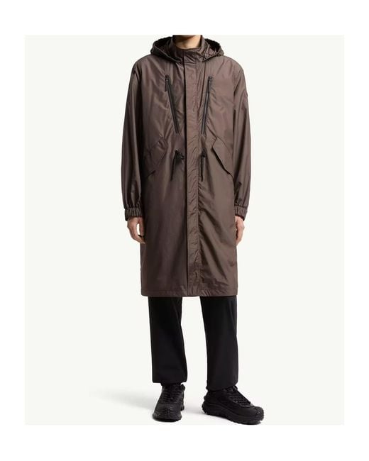 Moncler Brown Aliso Hooded Rain Coat for men