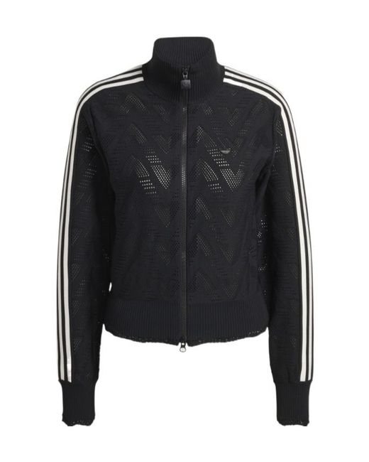 Adidas Originals Black Open Knit Zip Sweatshirt