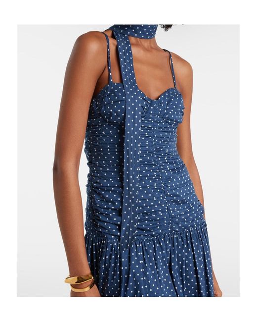 Posse Blue Edie Polka-Dot Maxi Dress