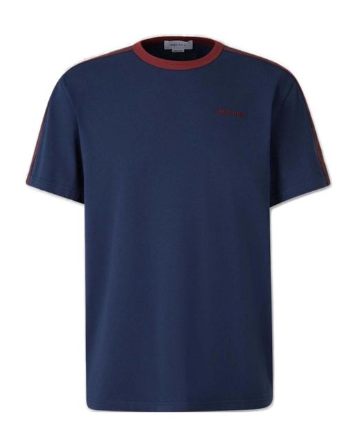 McQueen Blue Logo Embroidered Crewneck T-Shirt for men