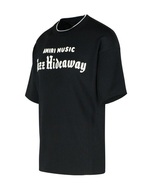 Amiri Black 'Jazz' Viscose Blend T-Shirt for men