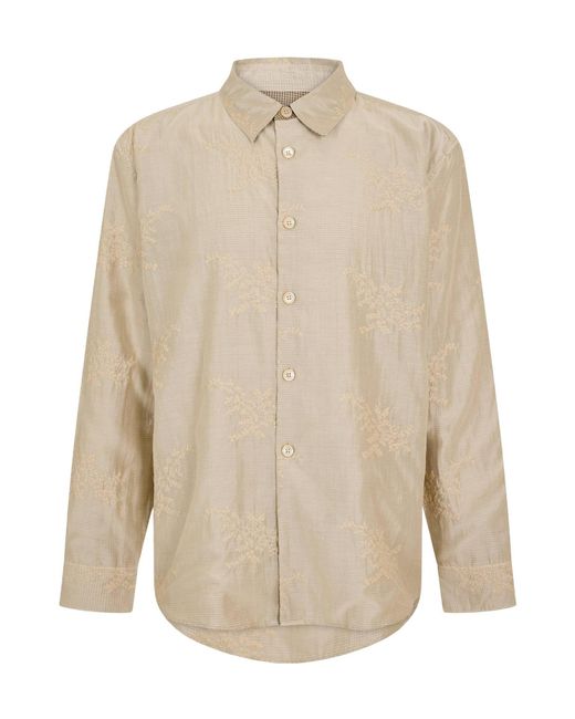 Our Legacy Natural Long Sleeve Patterned Shirt for men