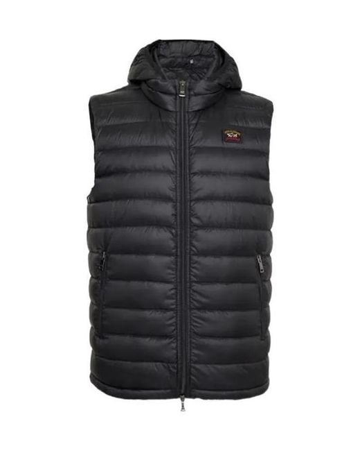 Paul & Shark Black Ultralight Quilted Gilet for men