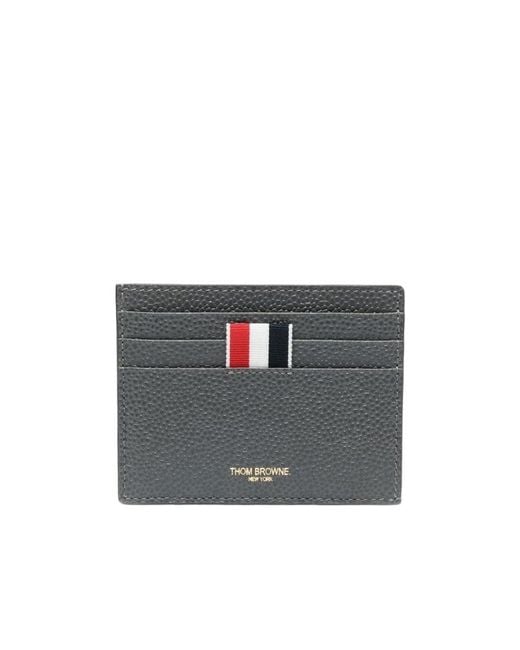 Thom Browne Gray Stripe-Tab Logo Printed Wallet for men