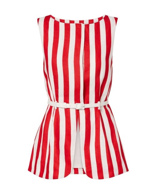 Posse Red Pamela Striped Linen Vest