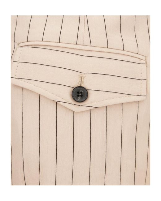 Paul Smith Natural Embroidered Viscose Blend Pants