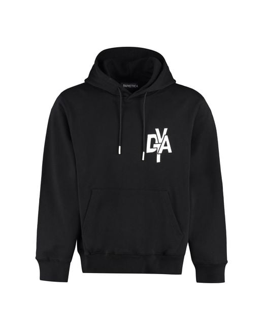 Duvetica Black Logo Casual Hooded Sweater for men