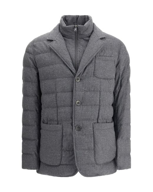 Herno Gray Quilted Down Blazer for men