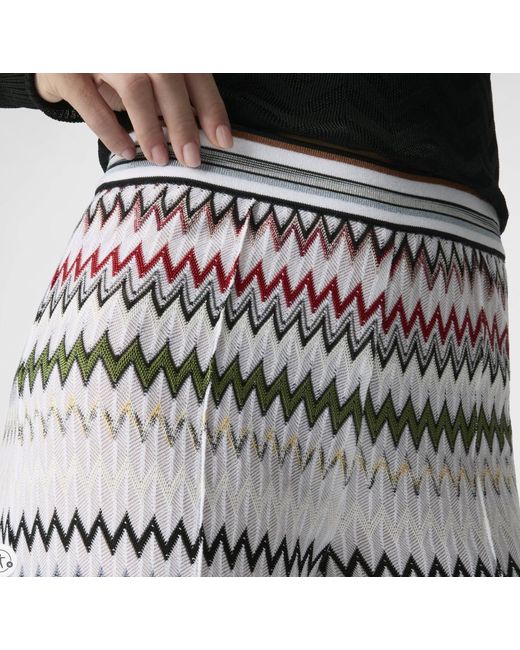 Missoni White Wide Zigzag Trousers