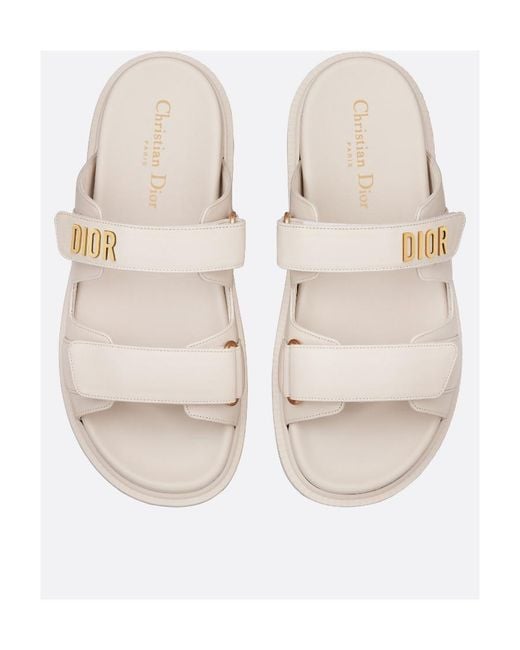 Dior White Logo Flat Sandals