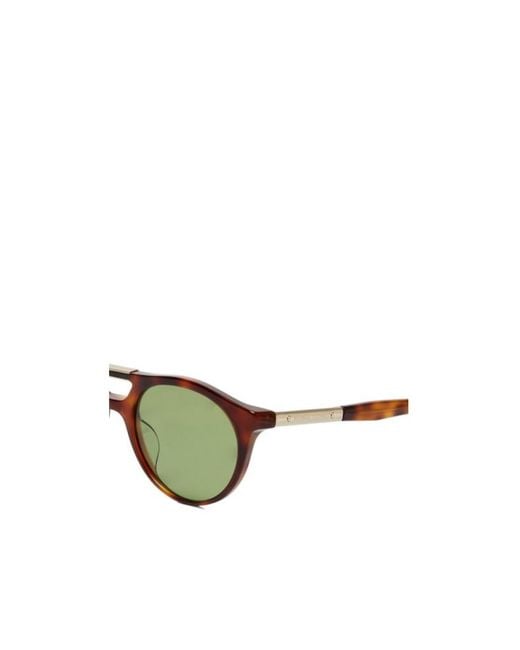 Brunello Cucinelli Green Sartorial Sunset Round Sunglasses