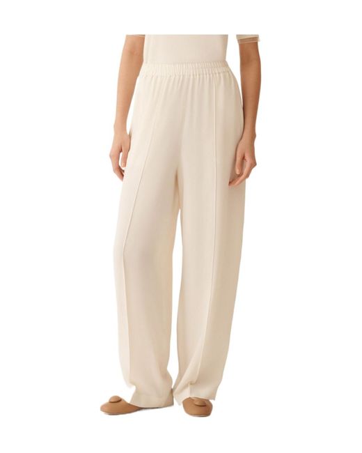 Fabiana Filippi White Elastic Waist Casual Pants