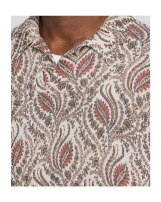 Etro Gray Foliage Motif Polo Shirt for men