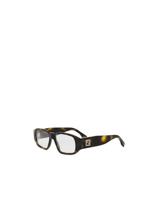 Fendi White Rectangle Glasses for men