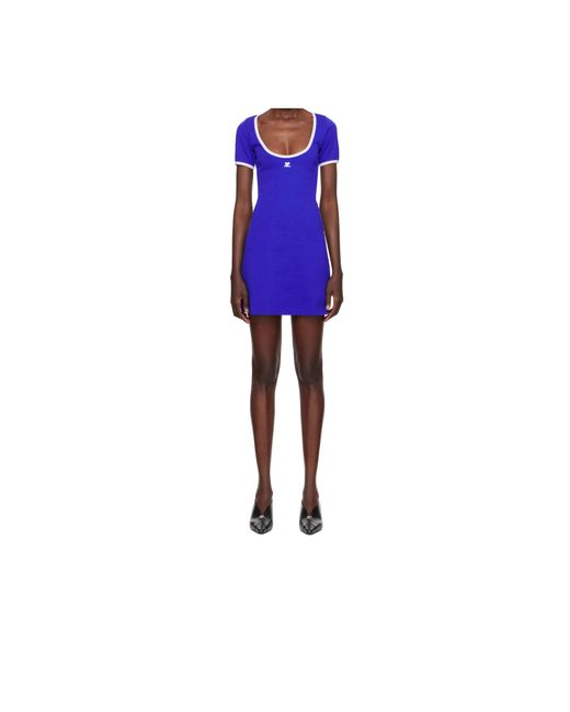 Courreges Blue Courrges Holistic Scoop-Neck Mini Dress