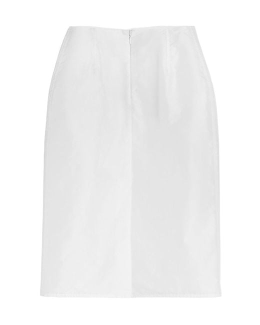Jil Sander White Technical Faille Skirt