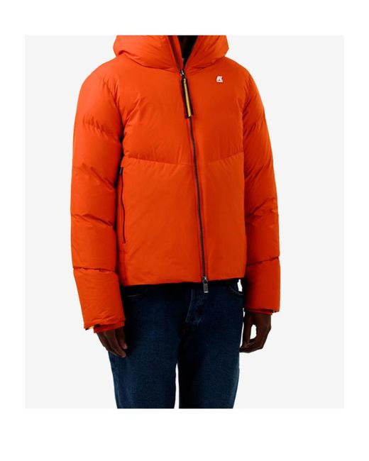 K-Way Orange Hugol Thermo Soft Touch Hooded Jacket for men