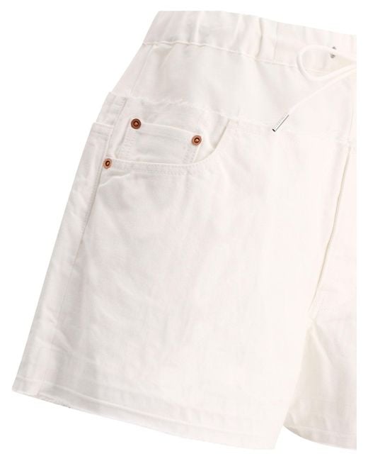 Sacai White Waist Drawstring Shorts