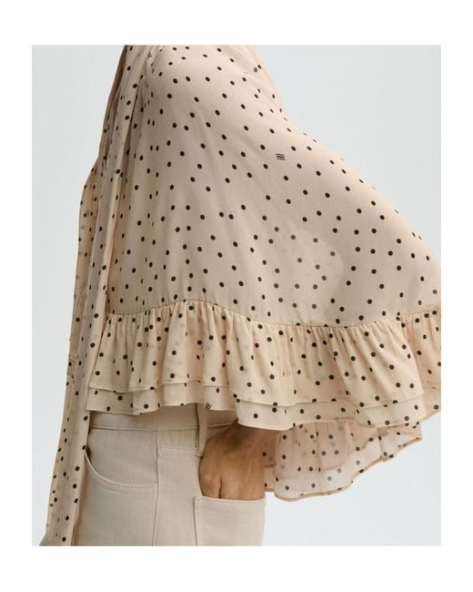 By Malene Birger Natural Ruffled Polka-Dot Jacket