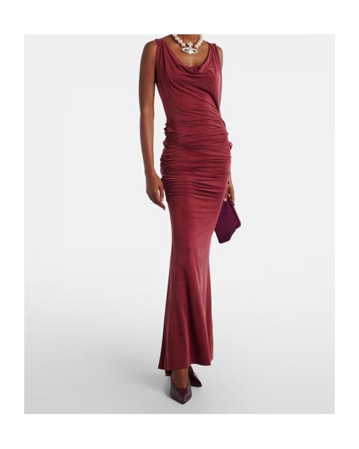 Vivienne Westwood Red Liz Draped Jersey Dress
