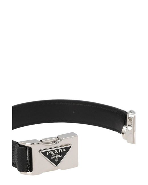 Prada Black Saffiano Bracelet for men