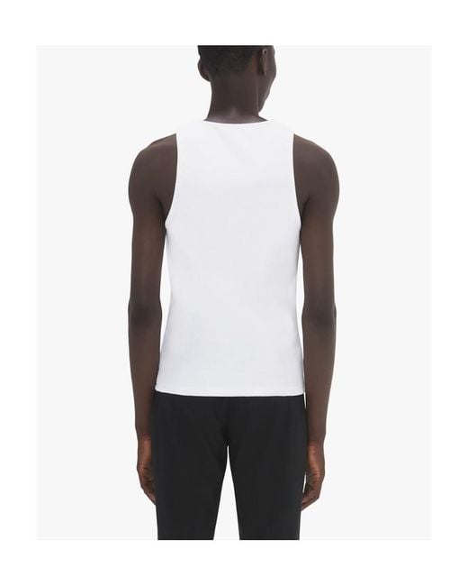 J.W. Anderson White Jw Anderson Logo-Embroidered Ribbed-Knit Sleeveless Tank Top for men