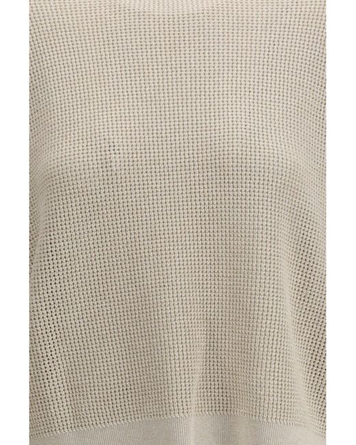 Brunello Cucinelli Natural Crew-Neck Sweater
