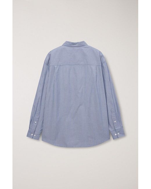 DUNST Blue Striped Button-Up Shirt for men