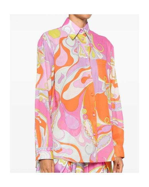 Emilio Pucci Pink Pucci All-Over Printed Button-Up Shirt
