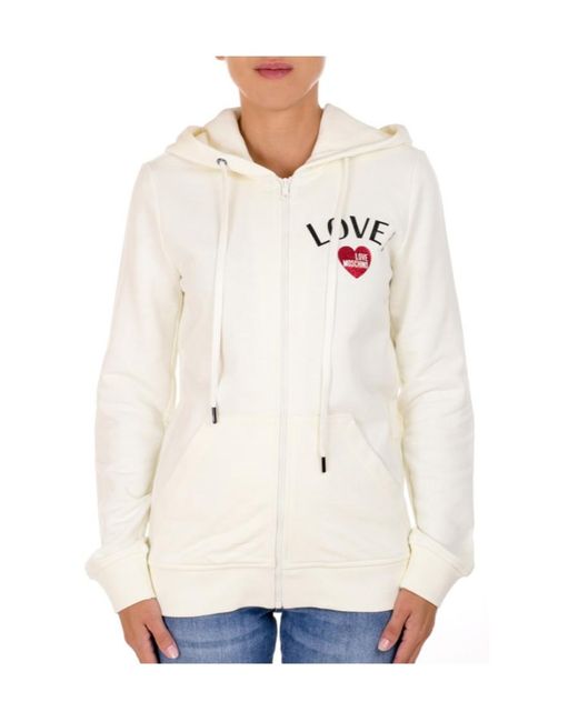 Moschino White Hooded Casual Jacket