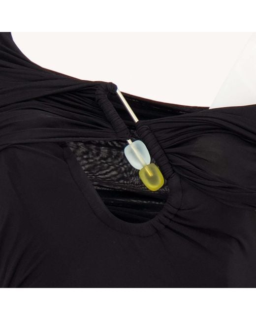 Christopher Esber Black Beach Glass Draped Maxi Dress