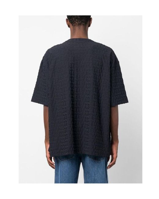 Sunnei Blue Logo Embossed Crewneck T-Shirt for men