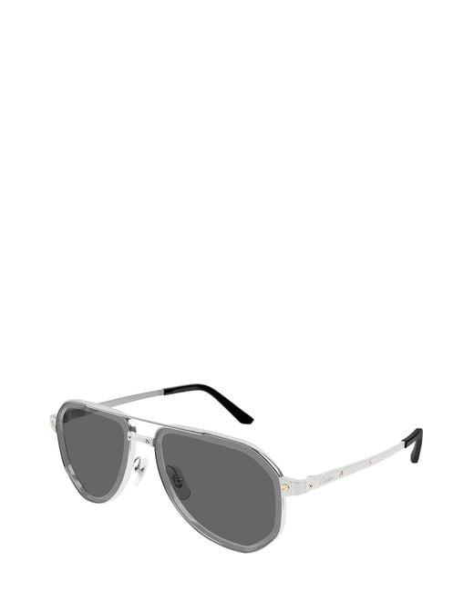 Cartier Metallic Pilot Metal Sunglasses for men