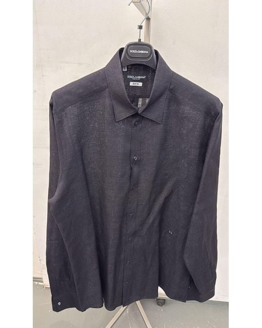 Dolce & Gabbana Black Logo-Detail Long-Sleeve Shirt