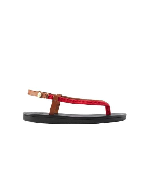 Ancient Greek Sandals Multicolor Round-Toe Flat Sandals