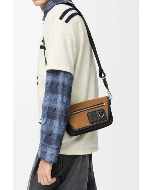 Loewe Black Mini Flex Messenger Bag for men