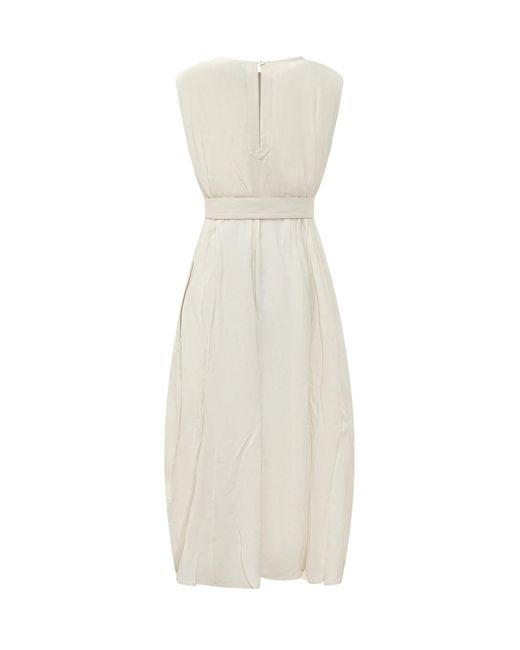 Studio Nicholson White Wide Strap Belted Dress