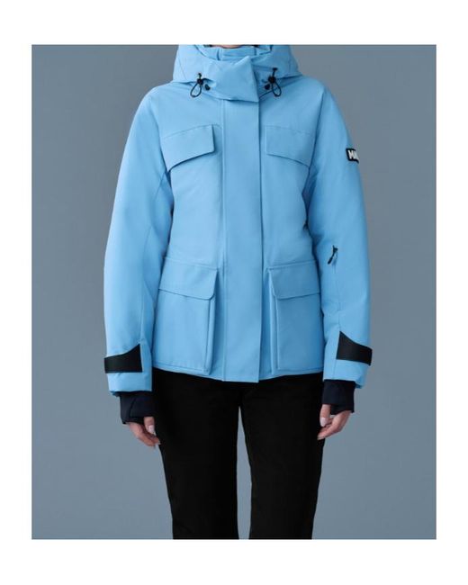 Mackage Blue Iclyn-R Medium Down Ski Jacket With Removable Hood