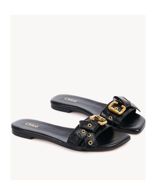 Chloé White Chloé Mae Knot-Detailed Slides